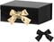 Black Gift Box 8 x 7 x 3.3 Inches – Luxury Collapsible Gift Box with Magnetic Lid & Ribbons, Small Present Box for Wedding, Groomsman, Birthday, Christmas (Glossy Black)